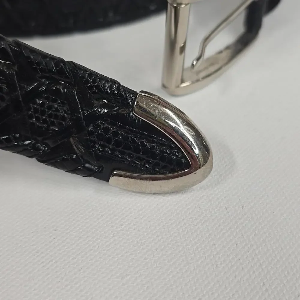 Torino Leather Company Italy‎ & USA Lizard Leather Braided Belt 36